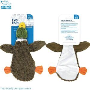 Dog Toy: Stuffless 2-in-1 Fun Duck, Small